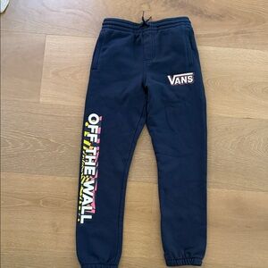 Vans Kids Blue Sweatpants with Multicolor Logo
